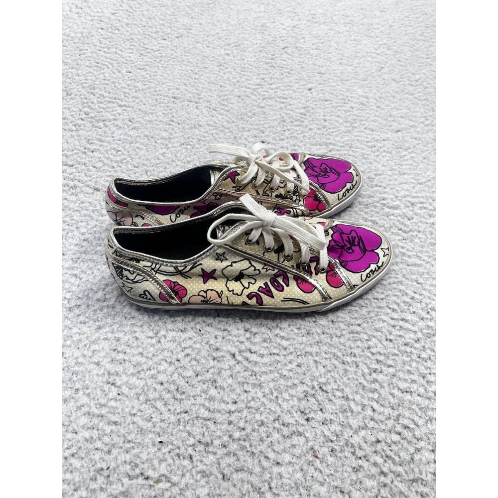 Coach Tennis Shoes Womens 10 B Dee Daisy Floral Print Canvas Sneaker - Picture 4 of 10